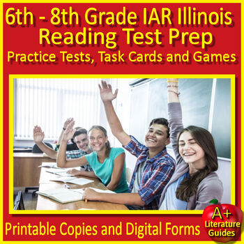 Preview of IAR Reading and Writing Practice Tests, Task Cards and Games - 6th, 7th, and 8th