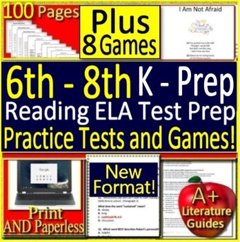 Preview of 6th - 8th Grade K-Prep ELA Reading Practice Tests & Games Bundle! Kentucky Kprep