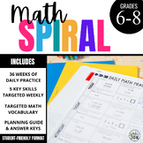 6th-8th Grade Math Spiral Review Bellringers Daily Warm Up