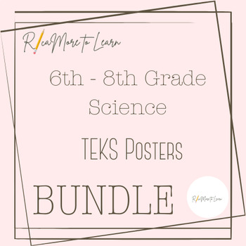 Preview of 6th - 8th Grade Science TEKS Posters Black and White - Bundle