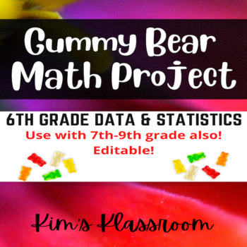 Preview of 6th-9th Grade Gummy Bear Math Activity- Data and Statistics