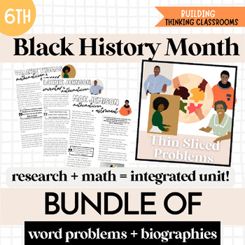Preview of 6th Bundle: Black History Math Project with Problems + Biographies