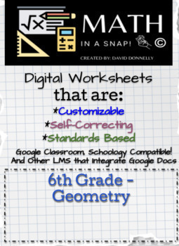 Preview of 6th - Common Core Geometry - Editable, Interactive & Instant Feedback