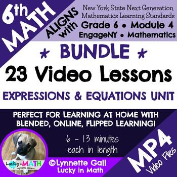 Preview of 6th Expressions & Equations Unit Video Lessons Remote/Flipped/Distance Learning