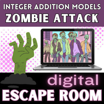 Preview of 6th Grade ADDING INTEGERS with MODELS Digital Escape Room Activity - NO PREP