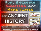 6th Grade ANCIENT HISTORY name tags - 30 names (printable,