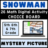 5th 6th 7th Grade Digital Math ⭐ Christmas Snowman Mystery