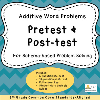 Preview of 6th Grade Additive Word Problems Pretest & Post-test