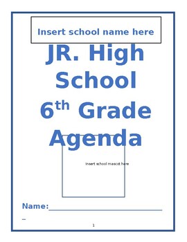Preview of 6th Grade Agenda Book