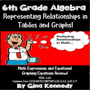 Preview of 6th Grade Algebra Relationships: Representing & Graphing Equations