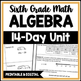 6th Grade Algebra Unit, Common Core Aligned Math Bundle, L