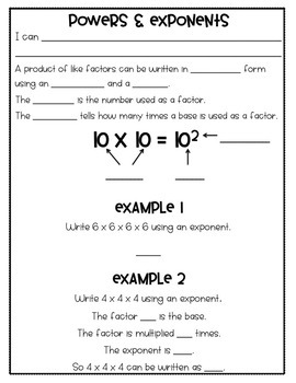 6th Grade Algebraic Expressions Guided Notes by The 615 Teacher