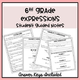 6th Grade Algebraic Expressions Guided Notes