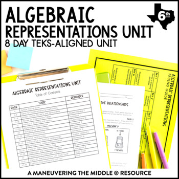 Preview of Algebraic Representations Unit | TEKS Additive and Multiplicative Relationships
