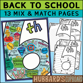 Preview of 6th Grade All About Me Worksheet Book - Back to School Activity - Bulletin Board