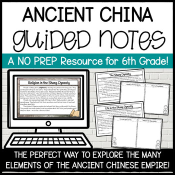 Preview of 6th Grade Ancient Civilizations FREE SAMPLE | Ancient China Guided Notes