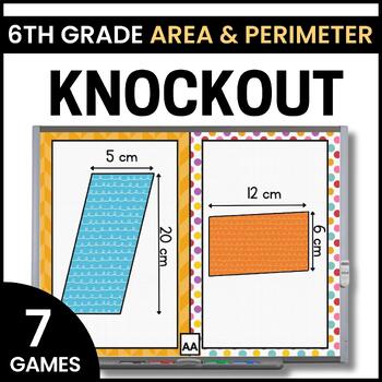 Preview of 6th Grade Area and Perimeter Games - 6th Grade Math Games - Math Review Games