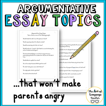 Preview of 6th Grade Argumentative Essay Writing Prompts List