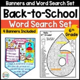 6th Grade Back-to-School Activities Word Search and Banner