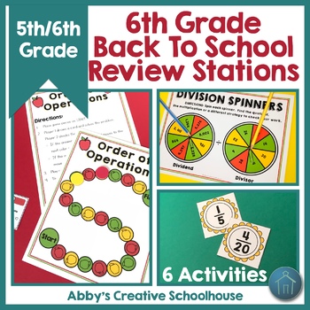 Preview of 6th Grade Back to School Math Review Activities