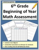 6th Grade Beginning of Year Math Assessment