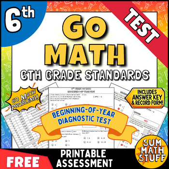 Preview of 6th-Grade Beginning-of-Year Math Test FREE!
