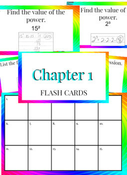 Preview of 6th Grade Big Ideas Chapter 1 Review_Flash Cards/Scavenger Hunt