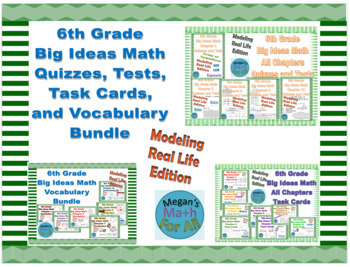 Preview of 6th Grade Big Ideas Math All Resource Bundle - Modeling Real Life - Editable