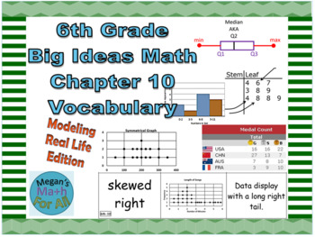 Preview of 6th Grade Big Ideas Math Chapter 10 Vocabulary-Common Core-MRL-Editable