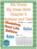 6th Grade Big Ideas Math Chapter 3 Quizzes and Test-Common