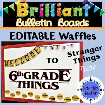 Preview of 6th Grade Bulletin Board (Editable) Stranger Things Theme