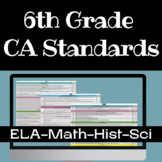 6th Grade CA Standards Checklist