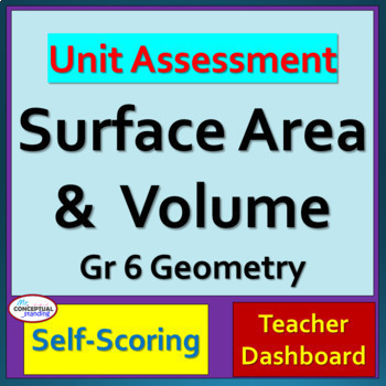 Preview of 6th Grade CCSS Geometry - Surface Area & Volume Test Prep Review Assessments  