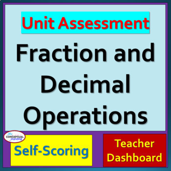 Preview of 6th Grade CCSS Math Fraction and Decimal Operations Test Prep Review Assessment 