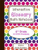 6th Grade CCSS Math Vocabulary Frayer Model Interactive No