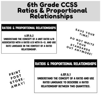 Preview of 6th Grade CCSS (Ratios and Proportional Relationships)