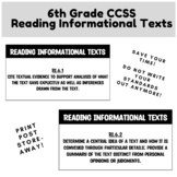 6th Grade CCSS (Reading Informational Texts)