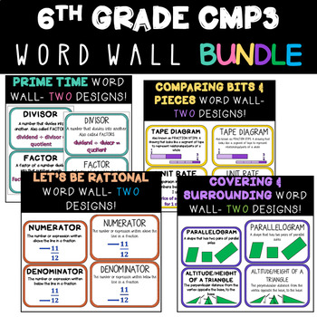 Preview of 6th Grade CMP3 Word Wall [BUNDLE- ALL UNITS]