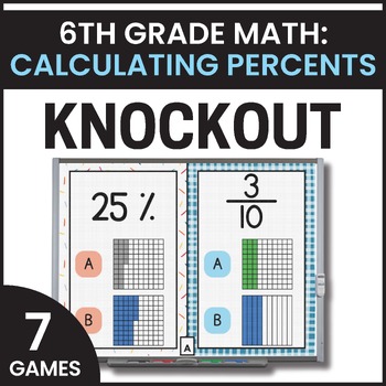 Preview of 6th Grade Calculating Percents Games - Writing Fractions & Decimals as Percents
