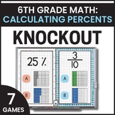 6th Grade Calculating Percents Games - Writing Fractions &