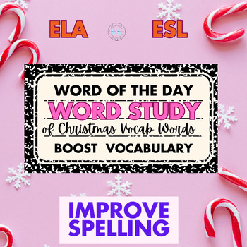 Preview of 6th Grade Common Core ELA Bell Ringers| Christmas Vocabulary | Warm-Ups