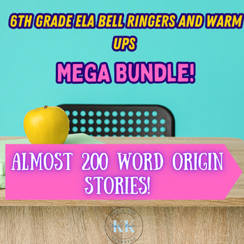 Preview of 6th Grade Common Core ELA Bell Ringers| Vocabulary| Warm-Ups| BUNDLE