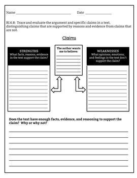 6th Grade Common Core ELA Graphic Organizers for Any Text