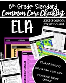 6th Grade Common Core ELA Standards Checklist & Data Track