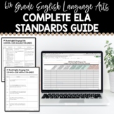 6th Grade Common Core ELA Standards Checklist & Teachers G