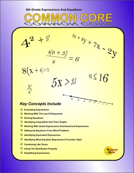 Preview of 6th Grade Common Core Expressions And Equations Practice Booklet