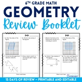 Geometry Review Booklet for 6th Grade Math