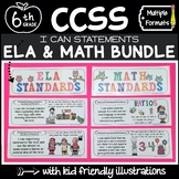 6th Grade Common Core I Can Statements Posters {Kid Friendly CCSS with Pictures}