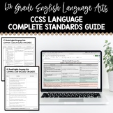 6th Grade Common Core Language Standards Guide and Checklist