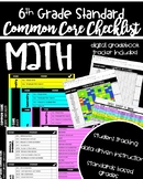 6th Grade Common Core MATH Standards Checklist + Data Trac